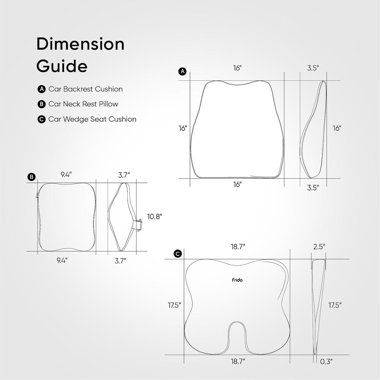 1.3 Ergonomic Bone Shaped Graphite Infused Memory Foam Car Neck Rest Pillow for Driving Comfort
