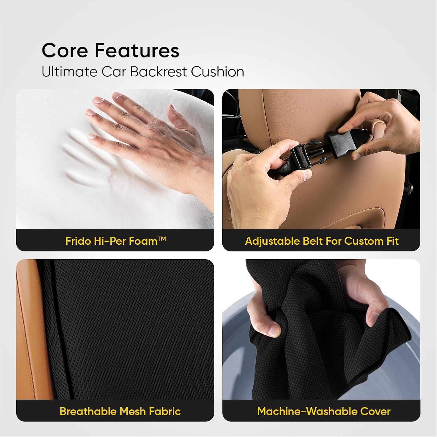 1.3 Ergonomic Bone Shaped Graphite Infused Memory Foam Car Neck Rest Pillow for Driving Comfort