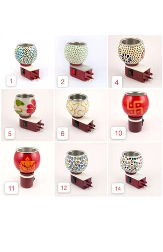Ceramic Aroma Diffuser Electric Camphor Burner With Night Lamp