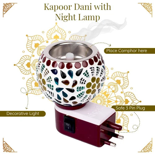 Ceramic Aroma Diffuser Electric Camphor Burner With Night Lamp