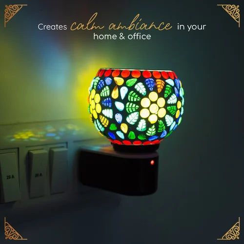 Ceramic Aroma Diffuser Electric Camphor Burner With Night Lamp