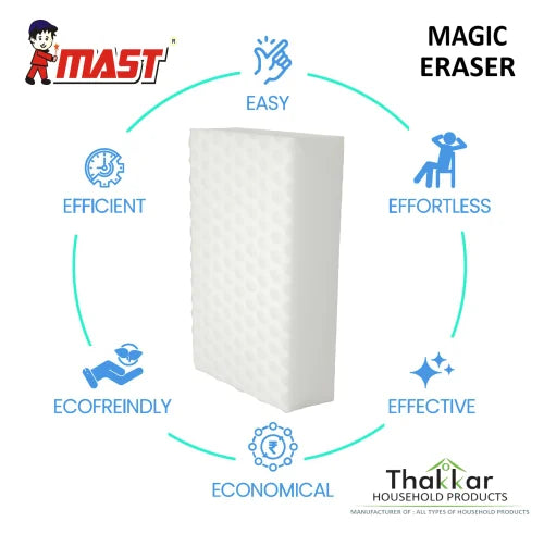Mast Magic Eraser Melamine Sponge for Stain Removal (Pack of 1)